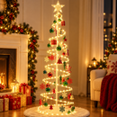Árvore de Natal Espiral com LED 1,80m + 30 Enfeites Natalinos