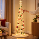 Árvore de Natal Espiral com LED 1,80m + 30 Enfeites Natalinos