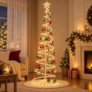 Árvore de Natal Espiral com LED 1,80m + 30 Enfeites Natalinos
