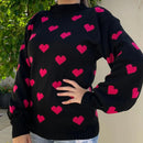 Blusa Feminina de Inverno em Tricô com Coração