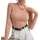 Blusa Feminina Básica Cacharrel Tricô Gola Alta  | CozyAura