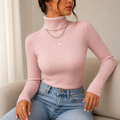 Blusa Feminina Gola Alta Tricô Premium para Inverno | NordicStyle