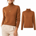 Blusa Feminina Tricô Manga Longa Gola Alta para Inverno | CozyEssentials
