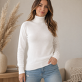 Blusa Feminina de Tricô Gola Alta Cacharrel Básica para Inverno | CozyEssence