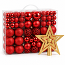 Bolas de Natal Lisas, Foscas e com Glitter - Kit 100 com Estrela