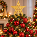 Bolas de Natal Lisas, Foscas e com Glitter - Kit 100 com Estrela