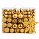 Bolas de Natal Lisas, Foscas e com Glitter - Kit 100 com Estrela