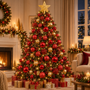 Bolas de Natal Lisas, Foscas e com Glitter - Kit 100 com Estrela