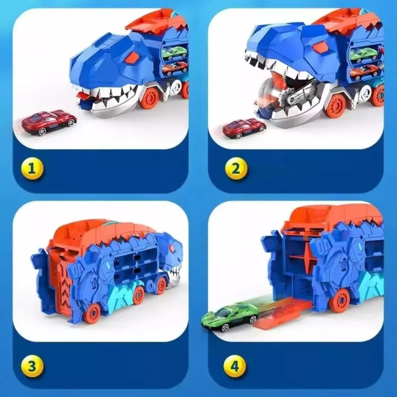 Caminhão Rampa Engole Dinossauro Brinquedo Infantil