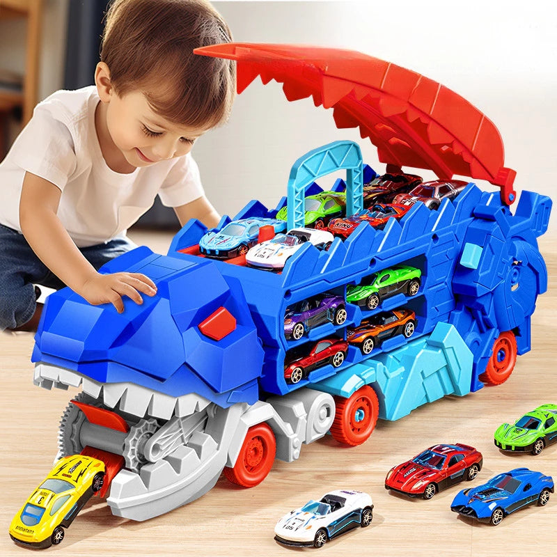 Caminhão Rampa Engole Dinossauro Brinquedo Infantil