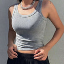 Camiseta Regata Feminina Básica de Malha de Verão