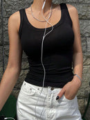 Camiseta Regata Feminina Básica de Malha de Verão