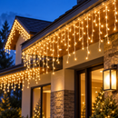 Cascata de Natal 400 LEDs 10 Metros com 8 Funções à Prova d'Água
