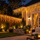 Cascata de Natal 400 LEDs 10 Metros com 8 Funções à Prova d'Água