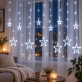 Cascata de Natal Estrelas 120 LEDs 3 Metros com 8 Funções 110V