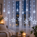 Cascata de Natal Estrelas 120 LEDs 3 Metros com 8 Funções 110V
