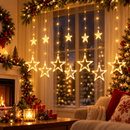 Cascata de Natal Estrelas 120 LEDs 3 Metros com 8 Funções 110V