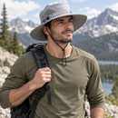 Chapéu Masculino de Pesca Aba Larga Respirável com Proteção UV