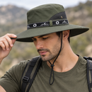 Chapéu Masculino de Pesca Aba Larga Respirável com Proteção UV