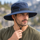 Chapéu Masculino de Pesca Aba Larga Respirável com Proteção UV