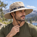 Chapéu Masculino de Pesca Aba Larga Respirável com Proteção UV