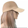 Chapéu Boné Feminino de Palha Aba Curva para Praia