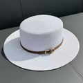 Chapéu Feminino Praia de Palha com Faixa Elegante