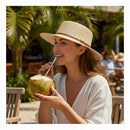 Chapéu Feminino Praia de Palha com Faixa Elegante