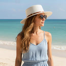 Chapéu Feminino Praia de Palha com Faixa Elegante