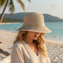 Chapéu Feminino de Palha Aba Média para Praia