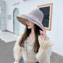 Chapéu Feminino de Verão com Aba Larga Dupla Face Dobrável