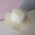 Chapéu de Praia Feminino de Palha Aba Média Dobrável