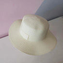 Chapéu de Praia Feminino de Palha Aba Média Dobrável