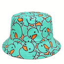 Chapéu de Verão Unissex com Estampa de Pato Dupla Face