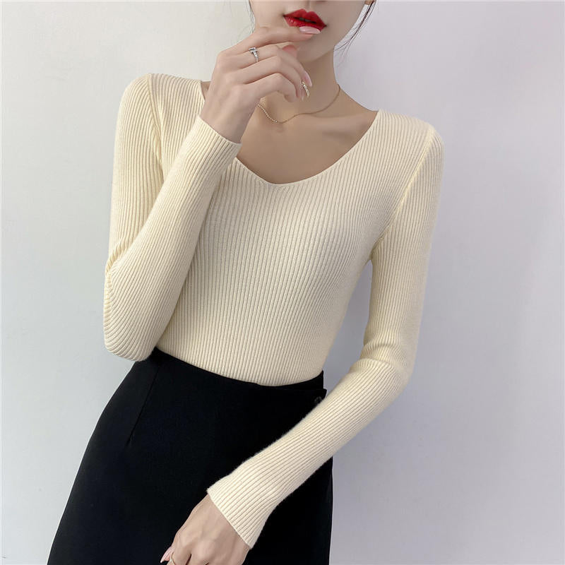 Suéter Feminino de Inverno com Decote em V | GlamSweater