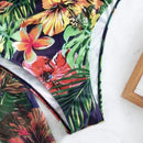 Conjunto Biquíni 3 Peças Feminino com Saída de Praia Estampa Tropical