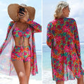 Conjunto Biquíni 3 Peças com Saída de Praia Kimono