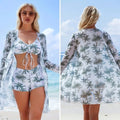 Conjunto Biquíni 3 Peças com Saída de Praia Kimono