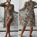 Conjunto Biquíni 3 Peças com Saída de Praia Kimono