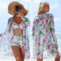 Conjunto Biquíni 3 Peças com Saída de Praia Kimono