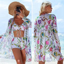 Conjunto Biquíni 3 Peças com Saída de Praia Kimono