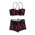 Conjunto Biquíni Feminino Cintura Alta Estilo Boxer Estampado