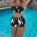 Conjunto Biquíni Feminino Cintura Alta Estilo Boxer Estampado
