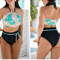 Conjunto Biquíni Feminino Cintura Alta com Top Faixa