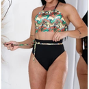 Conjunto Biquíni Feminino Cintura Alta com Top Faixa