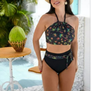 Conjunto Biquíni Feminino Cintura Alta com Top Faixa