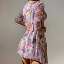 Conjunto Biquíni Tropical com Kimono e Short
