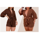 Conjunto Feminino Kimono Manga Flare + Short Saída de Praia