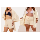 Conjunto Feminino Kimono Manga Flare + Short Saída de Praia