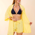 Conjunto Feminino Kimono Manga Flare + Short Saída de Praia